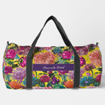 ヴィンテージカラフル黄色フローラ モノグラムの