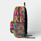 ヴィンテージカラフル黄色フローラ モノグラムの プリントバックパック (右)