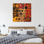 ヴィンテージカラフル50年代抽象芸術アート キャンバスプリント (インサイチュ (寝室))