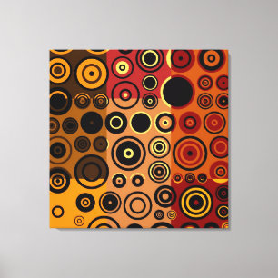 ヴィンテージカラフル50年代抽象芸術アート キャンバスプリント