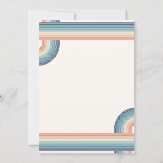 ヴィンテージカラフル70のテーマレトロリハーサルディナー 招待状 (裏面)