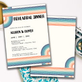 ヴィンテージカラフル70のテーマレトロリハーサルディナー 招待状