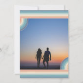 ヴィンテージカラフル70年代のテーマレトロ写真結婚の セーブザデート (裏面)