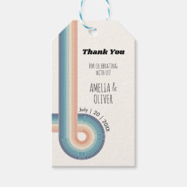 ヴィンテージカラフル70年代テーマレトロ結婚ズ ギフトタグ