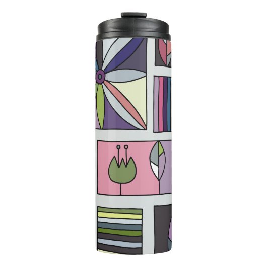 ヴィンテージカラフル、手書き幾何学模様。 タンブラー (正面)