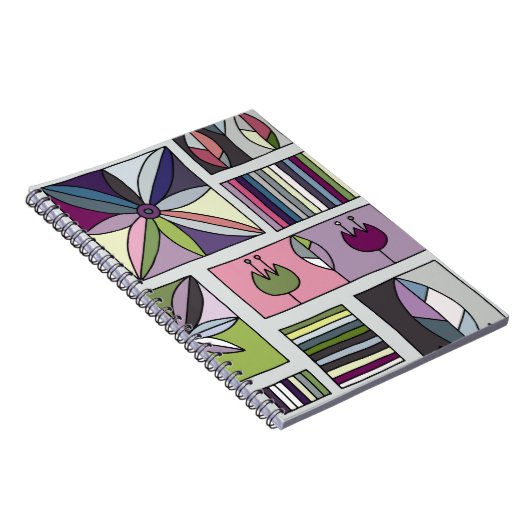 ヴィンテージカラフル、手書き幾何学模様。 ノートブック (右側)
