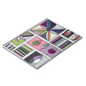 ヴィンテージカラフル、手書き幾何学模様。 ノートブック (左側)