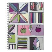 ヴィンテージカラフル、手書き幾何学模様。 ノートブック (正面)