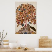 ヴィンテージカラムカリピーコックとの生活の木 ポスター (キッチン)