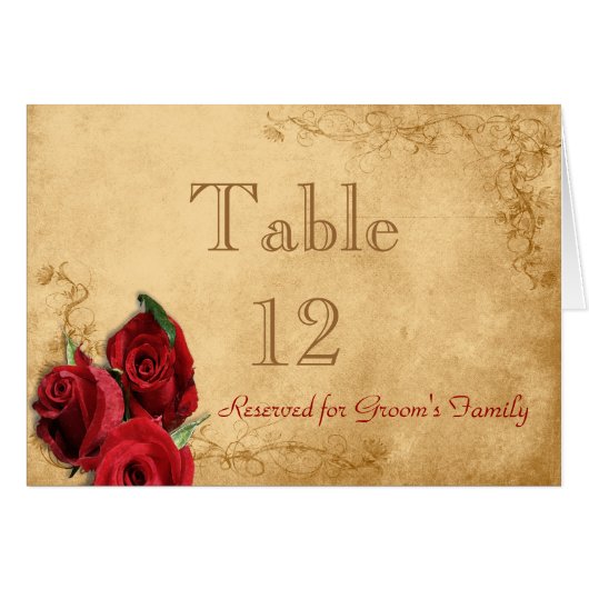 ヴィンテージカラメルブラウン&バラテーブル番号 (正面横)