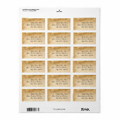 ヴィンテージカラメルブラウン&バラ結婚ズ ラベル (フルシート)