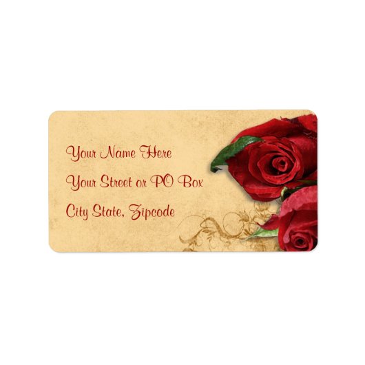 ヴィンテージカラメルブラウン&バラ ラベル (正面)