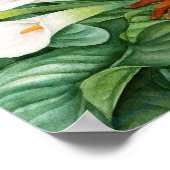 ヴィンテージカラユリ花女性フローラ水色 ポスター (角)