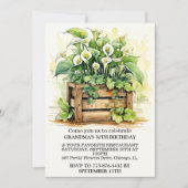 ヴィンテージカラリリーイラストレーションアートバースデーパーティー 招待状 (正面)