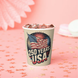 ヴィンテージカラーのアメリカ国旗 250周年 アメリカ 紙コップ