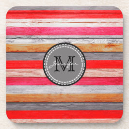 ヴィンテージカラーウッドルックモノグラム#9 コースター