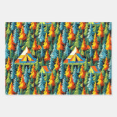 ヴィンテージカラーキャンプをテーマ ラッピングペーパーシート (正面3)