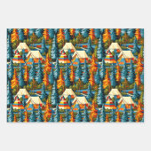 ヴィンテージカラーキャンプをテーマ ラッピングペーパーシート (正面)