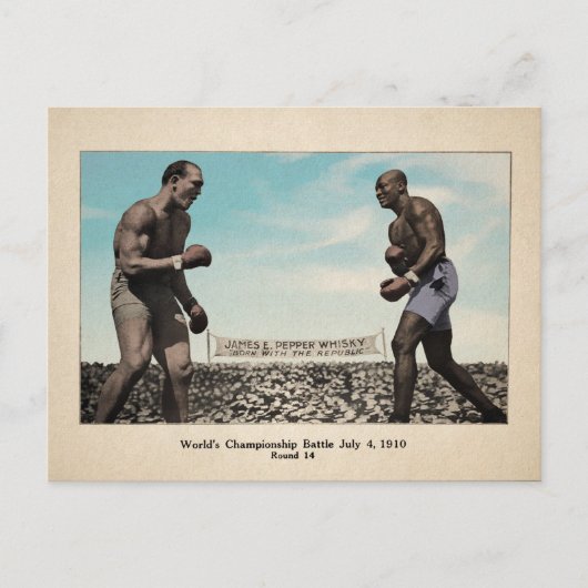 ヴィンテージカラージョンソンVSジェフリーズファイト ポストカード (正面)