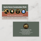 ヴィンテージカラーハンドイマンツール建築ビルダ 名刺 (正面/裏面)