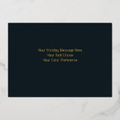 ヴィンテージカラーピンクとブルーの（ユダヤ教）メノラー 箔シーズンカード (裏面)