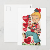 ヴィンテージカラーマイライフローズバレンタインポストカード ポストカード (正面/裏面)