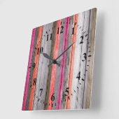 ヴィンテージカラー木目2 スクエア壁時計 (傾斜)