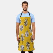 ヴィンテージカラー秋の自然要素 エプロン (着用した状態)