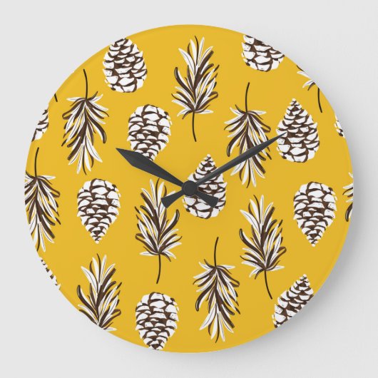 ヴィンテージカラー秋の自然要素 ラージ壁時計 (正面)