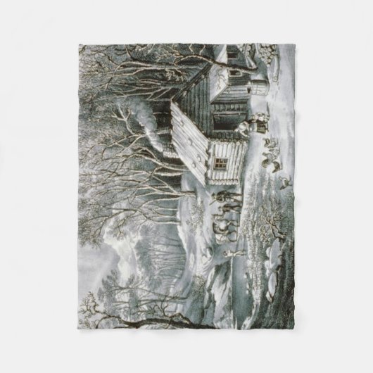 ヴィンテージカリア&アイヴログキャビンホリデークリスマス フリースブランケット (正面)