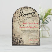 ヴィンテージカリグラフィースクリプトフレアウェディング 招待状 (スタンド正面)