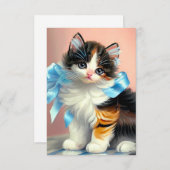 ヴィンテージカリコキッテンイラストレーション エンクロージャーカード (正面/裏面)