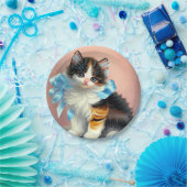 ヴィンテージカリコキッテンイラストレーション ペーパープレート (パーティー)