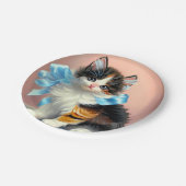 ヴィンテージカリコキッテンイラストレーション ペーパープレート (アングル)