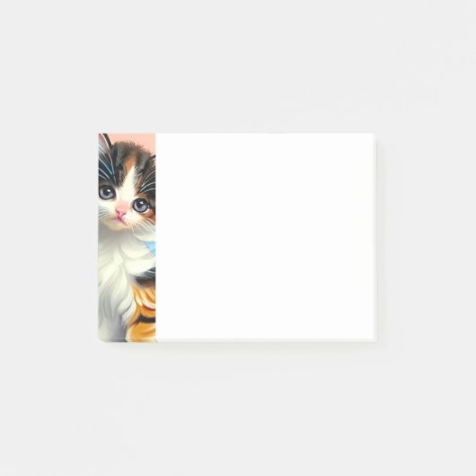 ヴィンテージカリコキッテンイラストレーション ポストイット (正面)