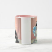 ヴィンテージカリコキッテンイラストレーション マグカップ (中央)