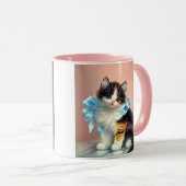 ヴィンテージカリコキッテンイラストレーション マグカップ (正面右)