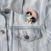 ヴィンテージカリコキッテンイラストレーション 缶バッジ (インサイチュ)