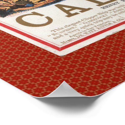 ヴィンテージカリフォルニアのバウンドクリッパー船 ポスター (角)