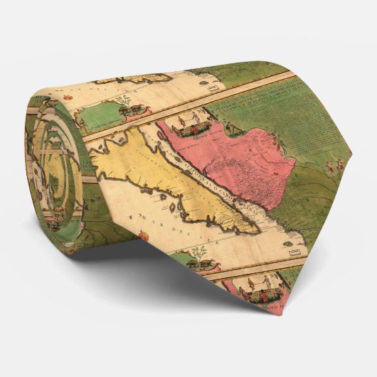 ヴィンテージカリフォルニアの地図(1720) ネクタイ (ロール)
