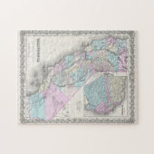 ヴィンテージカリフォルニアの地図（1855年） ジグソーパズル (横)