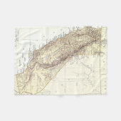 ヴィンテージカリフォルニアの地図(1878) フリースブランケット (正面(横))