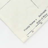 ヴィンテージカリフォルニアの地図(1878) フリースブランケット (角)