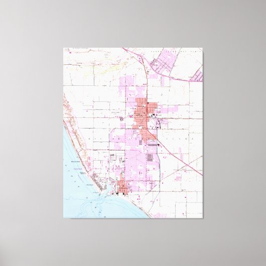 ヴィンテージカリフォルニアの地図（1949年） キャンバスプリント (正面)