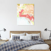 ヴィンテージカリフォルニアの地図（1951年） キャンバスプリント (インサイチュ (寝室))