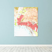 ヴィンテージカリフォルニアの地図（1951年） キャンバスプリント (インサイチュ (ウッドフロア))