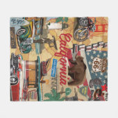 ヴィンテージカリフォルニアの観光客アトラクションのポスター フリースブランケット (正面(横))