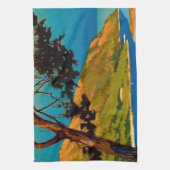 ヴィンテージカリフォルニアコーストトラベル キッチンタオル (縦)