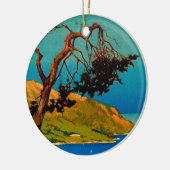 ヴィンテージカリフォルニアコーストトラベル セラミックオーナメント (左)