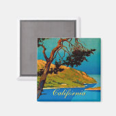 ヴィンテージカリフォルニアコーストトラベル マグネット (正面/裏面)